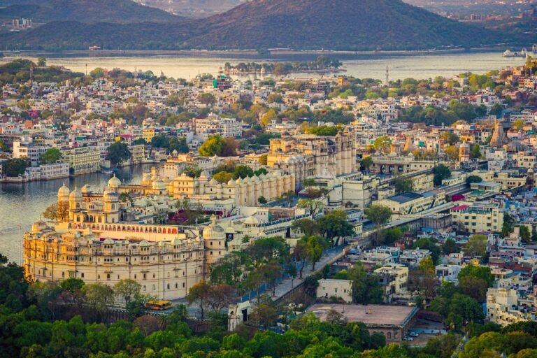 Drone view of udaipur.